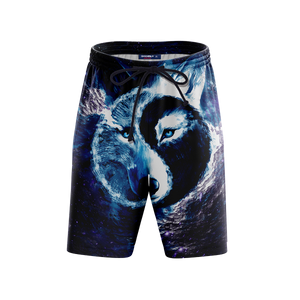 Yin Yang Light And Darkness Wolf - V1 Beach Shorts Short