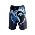 Yin Yang Light And Darkness Wolf - V2 Beach Shorts Short