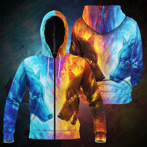 Ice & Fire Brother Wolves Unisex Zipped Hoodie S Zip