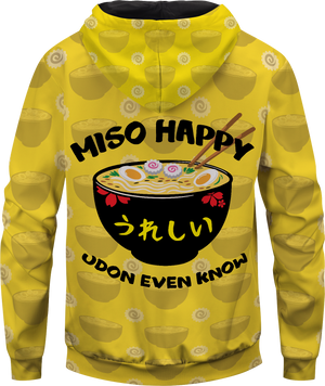 Miso Happy Unisex Zipped Hoodie