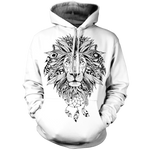 Aztec Lion Unisex Pullover Hoodie M
