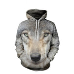Gray Wolf Unisex Pullover Hoodie M