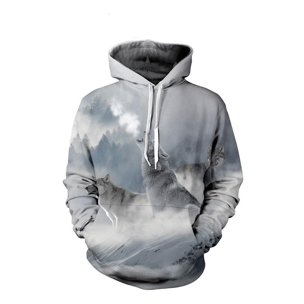 Snow Wolves Unisex Pullover Hoodie M