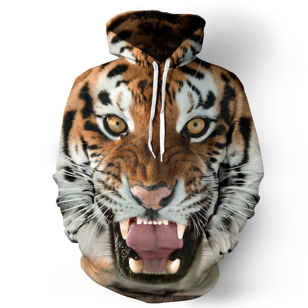 Wild Tiger Unisex Pullover Hoodie M