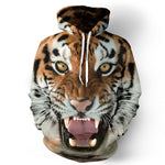 Wild Tiger Unisex Pullover Hoodie M