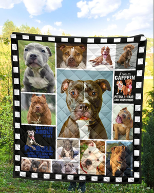 Pitbull Dog Quilt Blanket For Who Love Pitbull