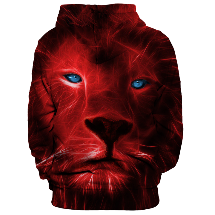 Red Nebula Lion Unisex Pullover Hoodie