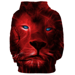 Red Nebula Lion Unisex Pullover Hoodie