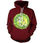 Rick & Morty Wormhole Unisex Pullover Hoodie M