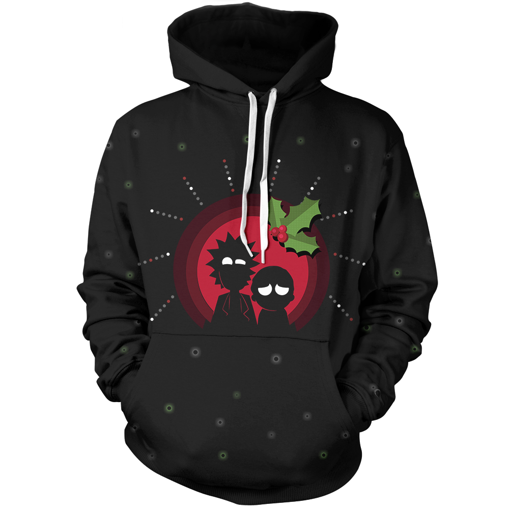 Rick & Morty Christmas Design 03 Unisex Pullover Hoodie M