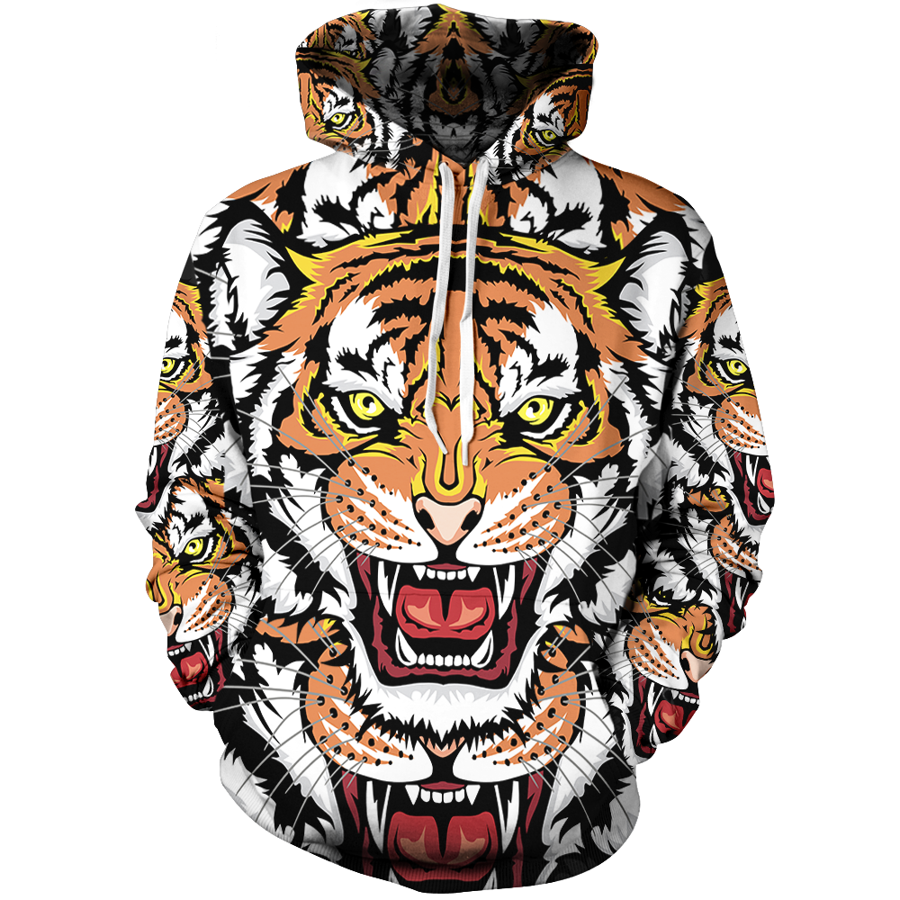 Tiger Growl Unisex Pullover Hoodie M