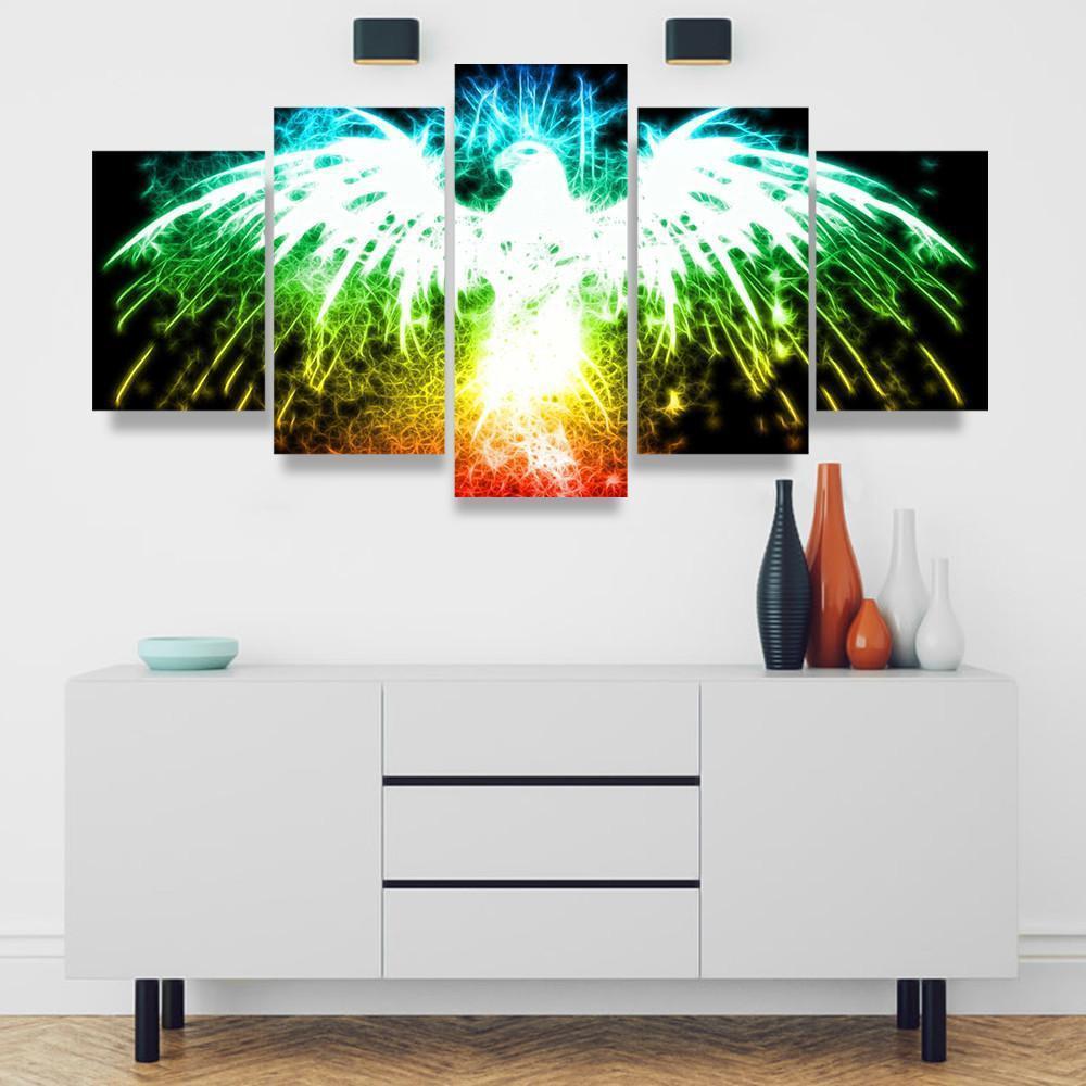 Fireworks 5 Piece Canvas Small / No Frame Wall