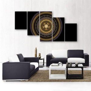 Fractal 5 Piece Canvas Small / No Frame Wall