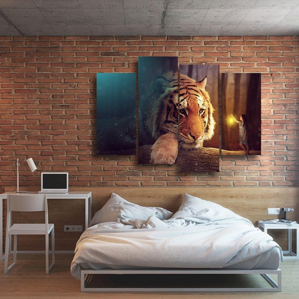 Giant Tiger 4 Piece Canvas Small / No Frame Wall