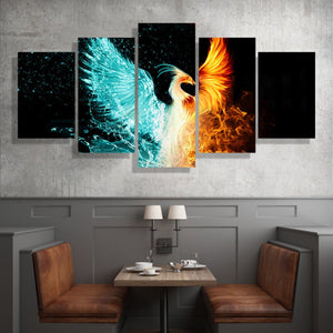 Hybrid Phoenix 5 Piece Canvas Small / No Frame Wall