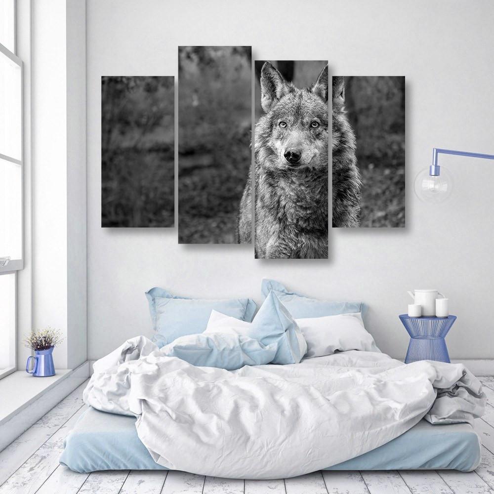 Iberian Wolf 4 Piece Canvas Small / No Frame Wall