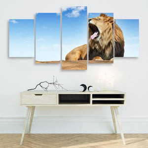 Lions Roar 5 Piece Canvas Small / No Frame Wall