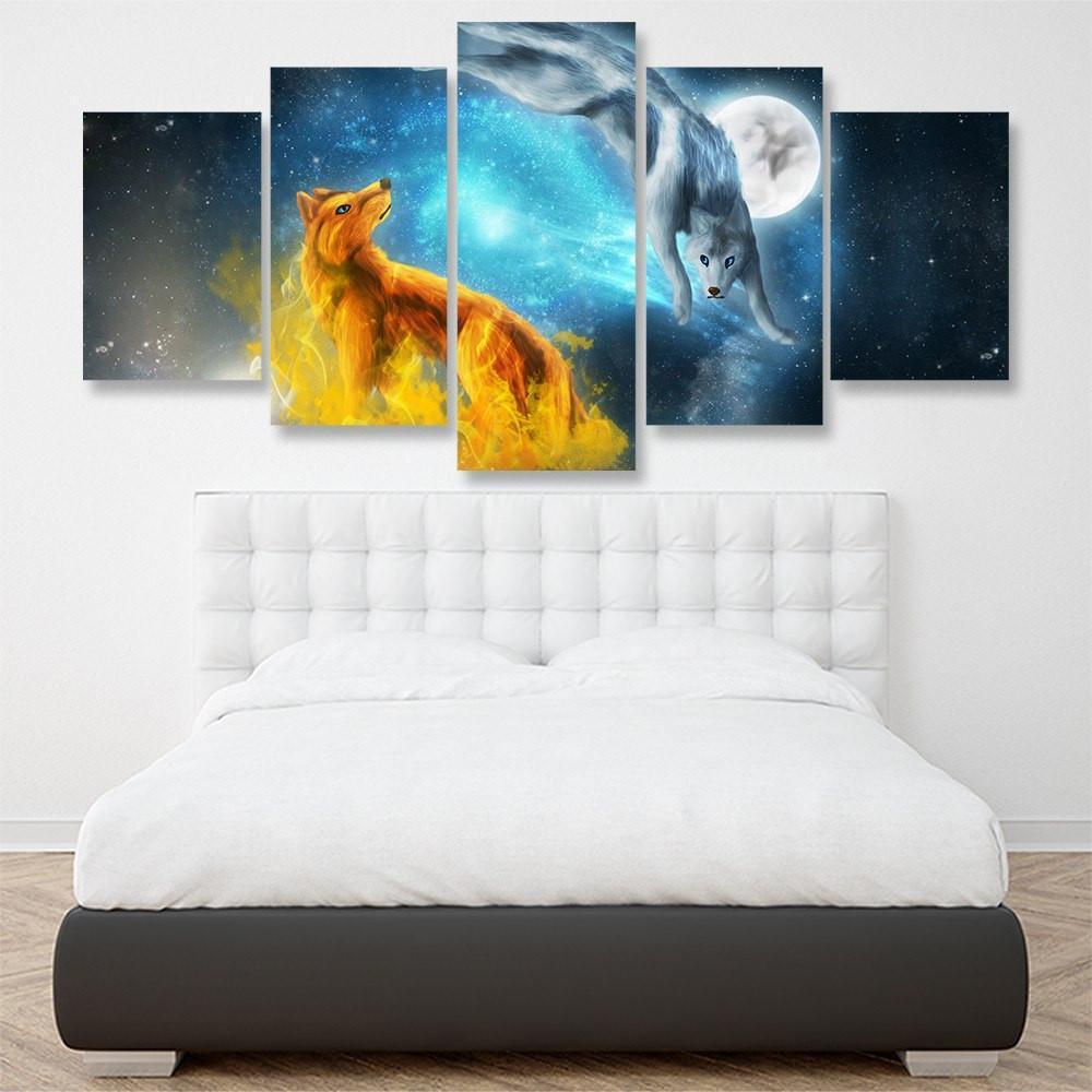 Moon Ascension 5 Piece Canvas Small / No Frame Wall
