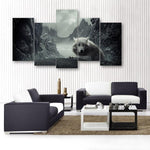 Mountain Wolf 5 Piece Canvas Small / No Frame Wall