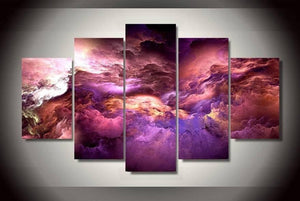 Purple Clouds 5 Piece Canvas Small / No Frame Wall