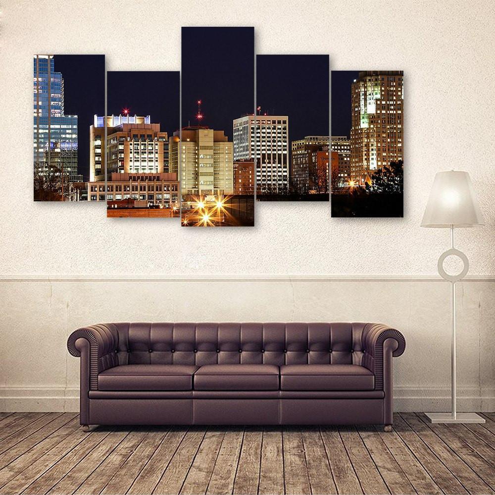 Raleigh 5 Piece Canvas Small / No Frame Wall