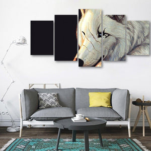 Scar Wolf 5 Piece Canvas Small / No Frame Wall