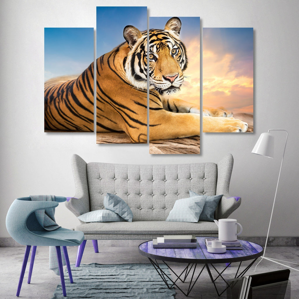 Siberian Tiger 4 Piece Canvas Small / No Frame Wall