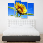 Sun Flower 4 Piece Canvas Small / No Frame Wall
