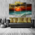 Sunset Flame 4 Piece Canvas Wall