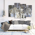 Three Wolves 4 Piece Canvas Small / No Frame Wall